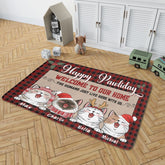 Happy Pawliday - Welcome To Our Home (Cats) - Personalized Decorative Mat, Doormat - Lovscape